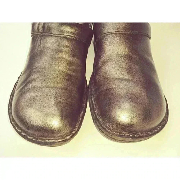 BOC Born Concept Peggy Womans US 8.5 Dark Gray  Leather Slip On Clogs Shoes - Picture 9 of 12